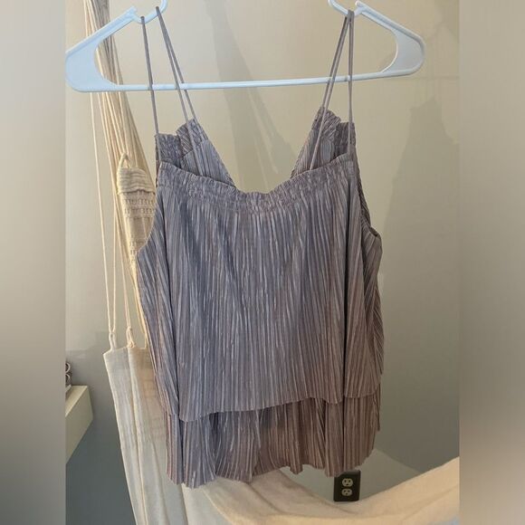 ANTHROPOLOGY Gianni Bini Pleated Tiered Camisole (Tan/grey/gold) Sz Small - Picture 2 of 3